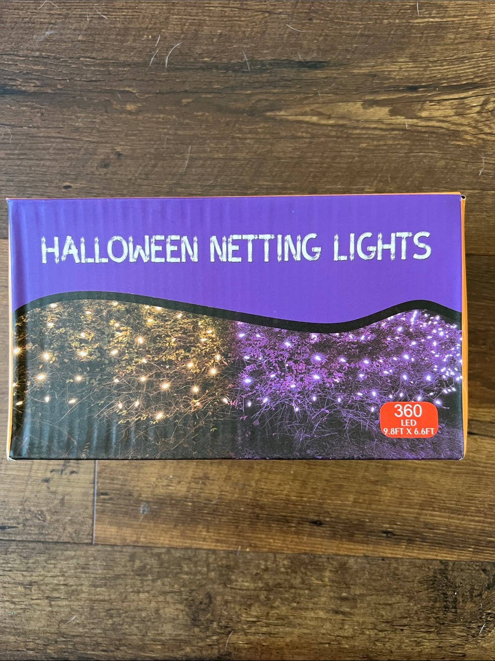 Halloween Netting Lights - Purple  on CLEAR netting larger than 9 x 6 Ft size